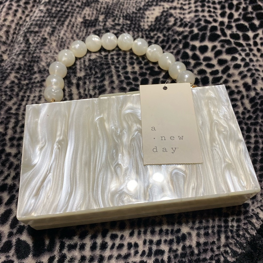 A New Day Cream Clutch Bag NWT
